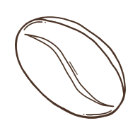 line drawing of a coffee bean